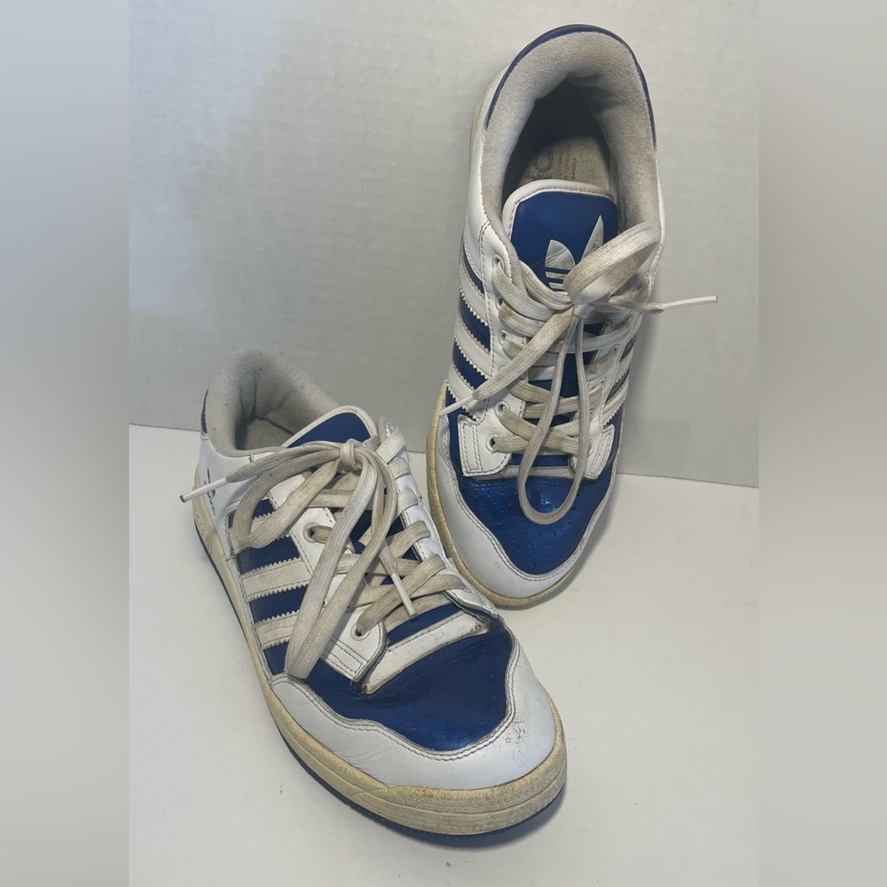 Vintage Adidas White with Royal Blue Accents